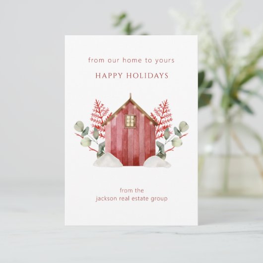 私たち企業のの家からあなたのホリデーカードへのロゴ 招待状 (スタンド正面)