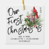 私たち伝統的の初めてのクリスマスフォトセラミックオルナ セラミックオーナメント (正面)