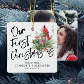 私たち伝統的の初めてのクリスマスフォトセラミックオルナ セラミックオーナメント