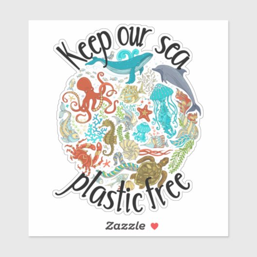 私たち保の海プラスチック無料ホエールカメ シール (シート)