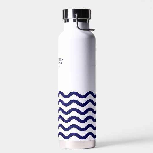 私たち保の海プラスチック無料海航海の波 ウォーターボトル (左面)