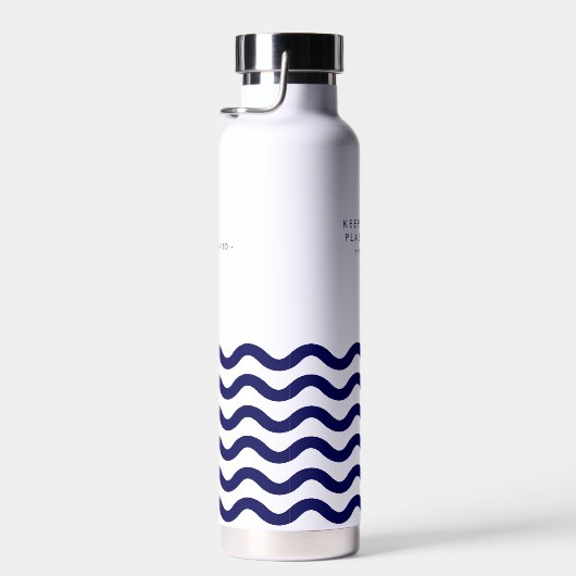 私たち保の海プラスチック無料海航海の波 ウォーターボトル (右面)