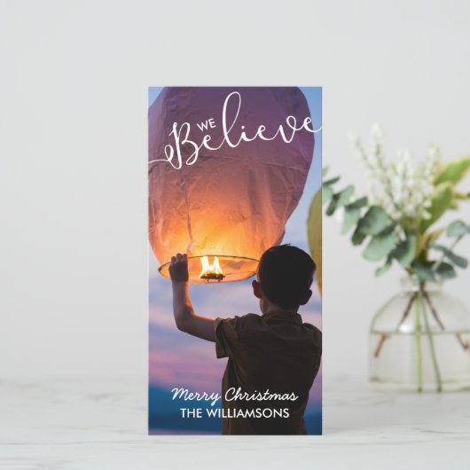 私たち信じはクリスマスの魔法の休日の写真 シーズンカード (スタンド正面)