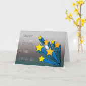 私たち全員からのハッピーバースデー カード (黄色い花)