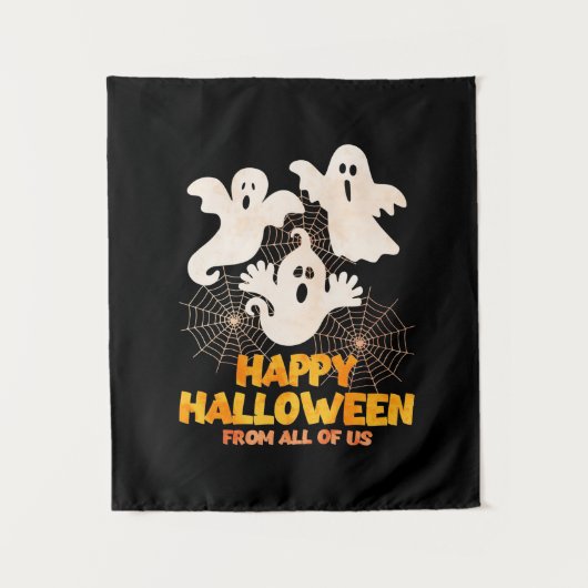 私たち全員からのハロウィンおめでとう タペストリー (正面)