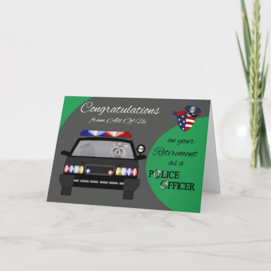 私たち全員からの引退、警察のグリーティングカード カード (正面)
