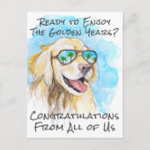 私たち全員からの面白い退職おめでとうございます ポストカード (正面)