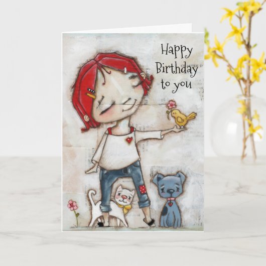 私たち全員から – 誕生日カード カード (黄色い花)