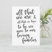 私たち全員が黒と白のサイン 縦 招待状 (スタンド正面)