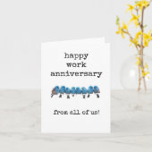 私たち全員のハッピーワーク記念日、鳥 カード (黄色い花)