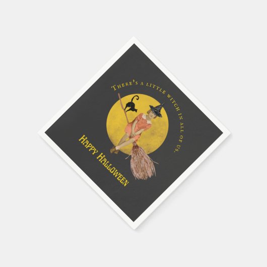 私たち全員のハロウィーンの小さな魔女 スタンダードカクテルナプキン (角)