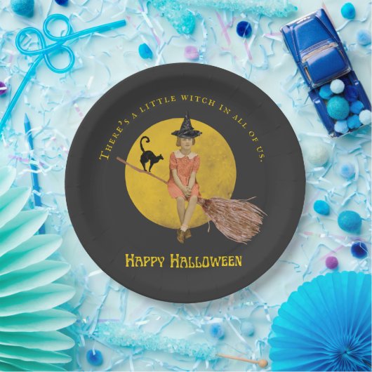 私たち全員のハロウィーンの小さな魔女 ペーパープレート (パーティー)