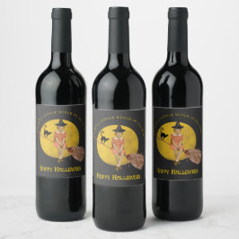 私たち全員のハロウィーンの小さな魔女 ワインラベル