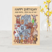 私たち全員の動物  カード (黄色い花)