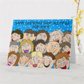 私たち全員の幸せなクリスマス カード (黄色い花)