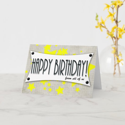 私たち全員の汎用カードからのハッピーバースデー カード (黄色い花)