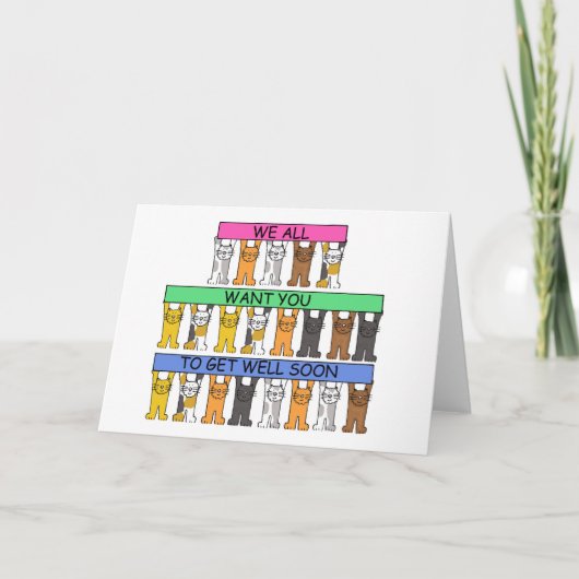 私たち全員の猫たちがすぐに元気になる カード (正面)