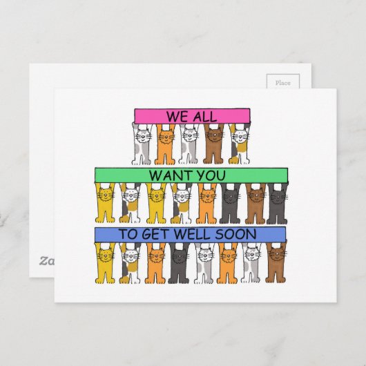私たち全員の猫たちがすぐに元気になる ポストカード (正面/裏面)
