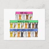 私たち全員の猫たちがすぐに元気になる ポストカード (正面)