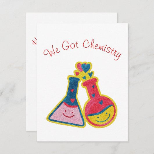 私たち化学得キュートおもしろいヴァレンティーンズデイカード (正面/裏面)