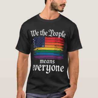 私たち国民はみんなを意味する USAフラグ LGBTQ Tシャツ
