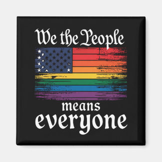 私たち国民はみんなを意味する USA フラッグ LGBTQ マグネット