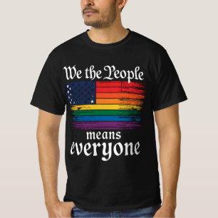 私たち国民はみんなを意味する USA フラッグ LGBTQ Tシャツ