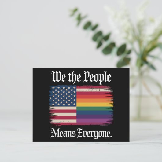私たち国民は全員を意味する USA LGBT平等 ポストカード (スタンド正面)