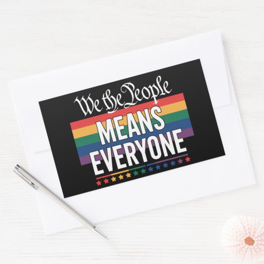 私たち国民は皆を米国の憲法LGBTと呼んでいる 長方形シール (封筒)