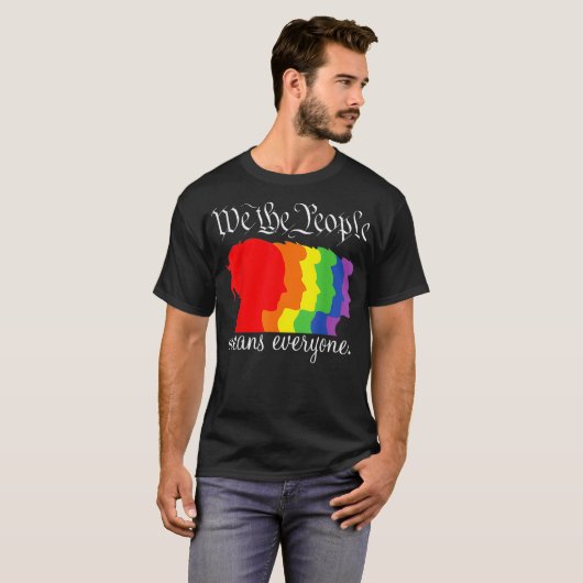 私たち国民は皆LGBTゲイプライド Tシャツ (正面フル)