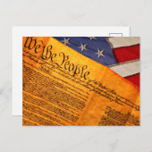 私たち国民 憲法 フラッグ 7月4日パーティー インビテーションポストカード (正面/裏面)