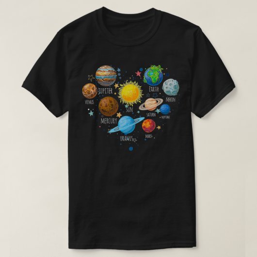 私たち太陽ののシステム惑星科学教育宇宙ki tシャツ (デザイン正面)