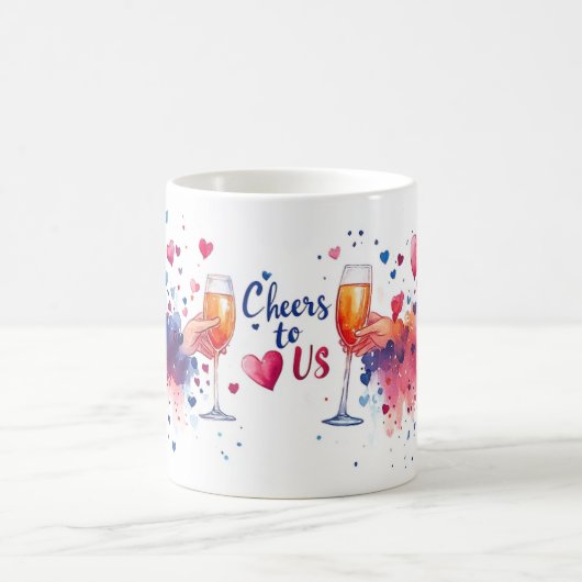 私たち夫婦の乾杯 カップル チャンピーンワイン 結婚式 コーヒーマグカップ (中央)