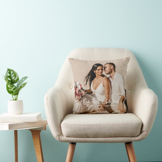 私たち夫婦の初めてのクリスマス写真 クッション (椅子)