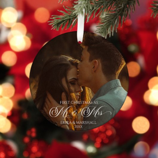 私たち夫婦の初めてのクリスマス カスタム絵 セラミックオーナメント