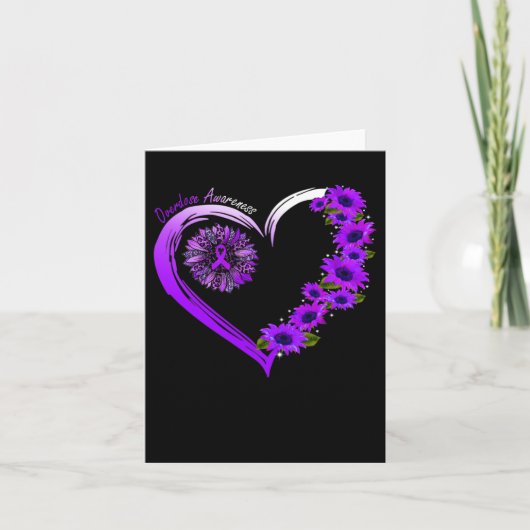 私たち威厳がある衣服パープルオーバードーズ認識度ひまわり カード (正面)