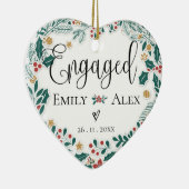 私たち婚約したの初めてのクリスマスレッドベリークリスマス セラミックオーナメント (右)