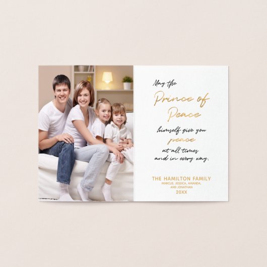 私たち子供は手書きの生まれ金ゴールドクリスマス 箔カード (内部)