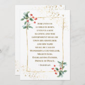 私たち子供は聖書聖句生まれのクリスマスフラット シーズンカード (正面/裏面)