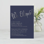 私たち式場を飛び出した！シルバー＆ネイビーの結婚後お祝い会 招待状 (スタンド正面)