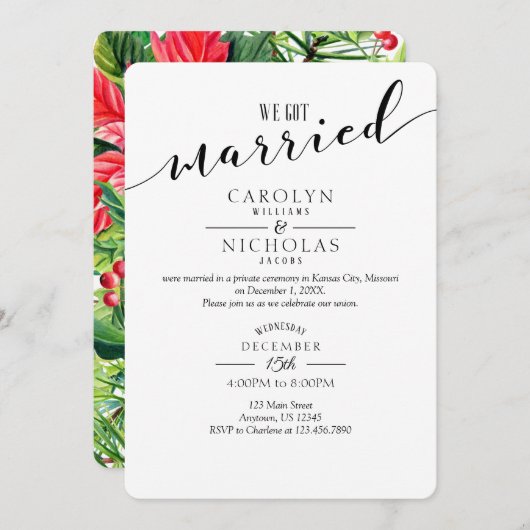 私たち得のクリスマスの駆け落ち式パーティー 招待状 (正面/裏面)