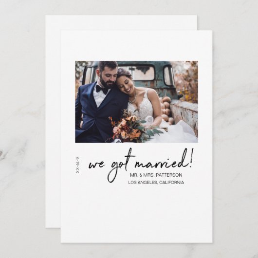 私たち得の写真結婚の発表 招待状 (正面/裏面)