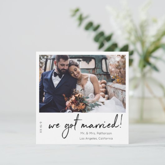 私たち得の写結婚した真のお知らせ 招待状 (スタンド正面)