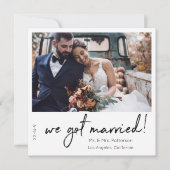 私たち得の写結婚した真のお知らせ 招待状 (正面)