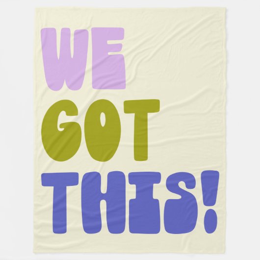 私たち得の感動的引用文緑と紫 フリースブランケット (正面)