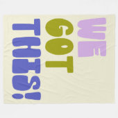 私たち得の感動的引用文緑と紫 フリースブランケット (正面(横))