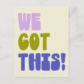 私たち得の感動的引用文緑と紫 ポストカード (正面)