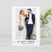 私たち得の結婚したハート書道結婚写真 案内状 (スタンド正面)