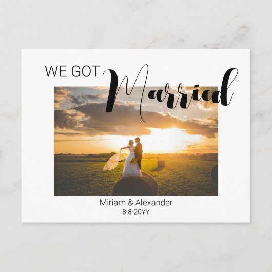 私たち得の結婚した発表はがき ポストカード (正面)