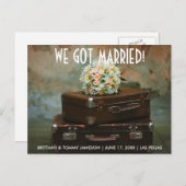 私たち得の駆け落ち結婚した告知はがき 案内ポストカード (正面/裏面)